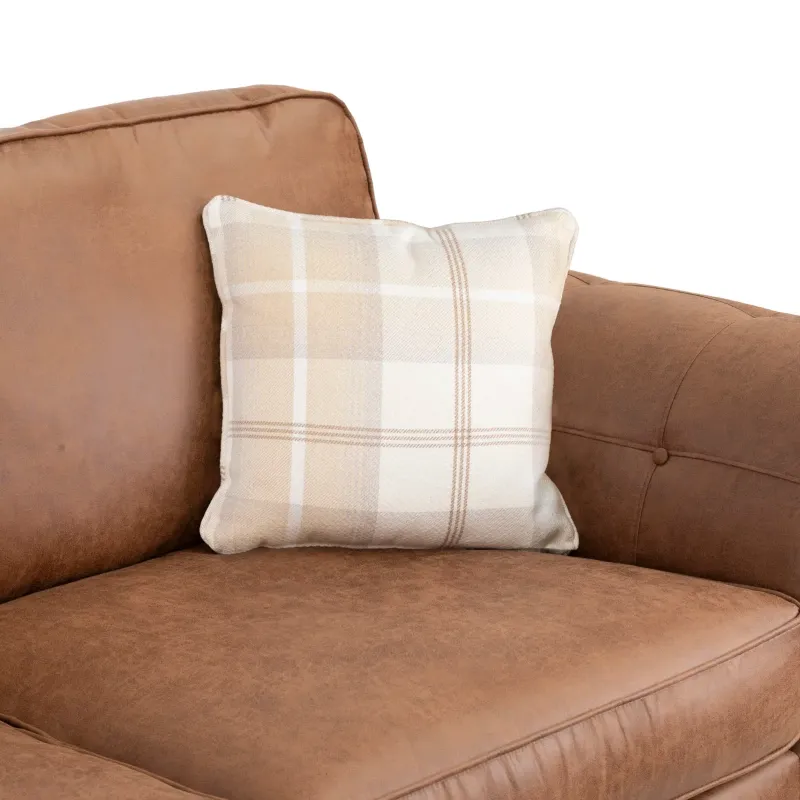 Ashwin 2 Seater Leather Sofa (Brown)