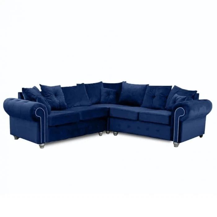 Ahwin Blue 2C2 Corner Sofa with Scatter Back Cushions – Modern Settee