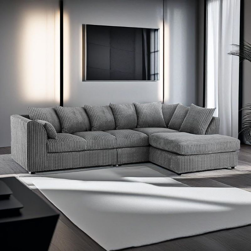 Logan 5 Seater Corner Sofa – Luxor Fabric L Shape Sofa | Left & Right Hand UK