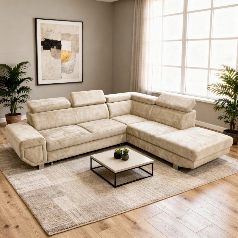 Arctic Fabric Corner Sofa Bed with Hidden Storage – Extra Comfort