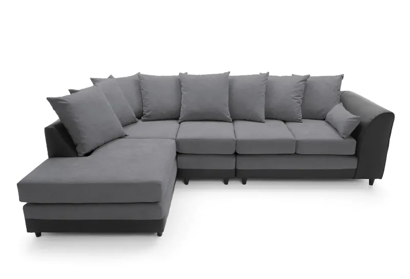 DYLAN PLUS LARGE CHENILLE CORNER SOFA Dark Grey
