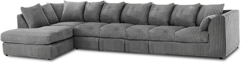Modular 7 Settee Suites for Living Room (Grey, 7 Seater LH)