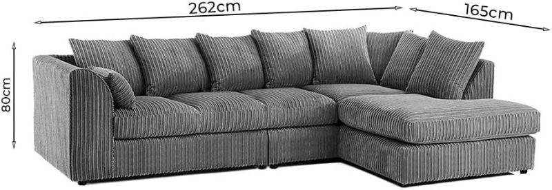 Logan 5 Seater Corner Sofa – Luxor Fabric L Shape Sofa | Left & Right Hand UK