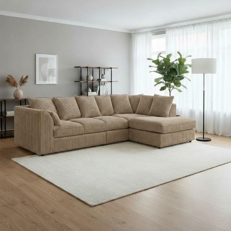 Right Hand Scatter Back Cushions | Deep Foam Seats for Living Room (Mink, Right Hand Corner)