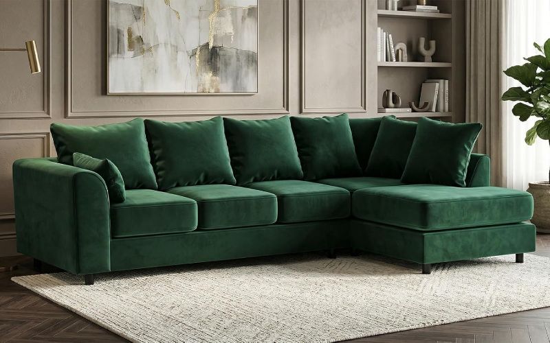 Upholstered 5 Settee Scatter Back Suites for Living Room (Green, RH 5 Seater)