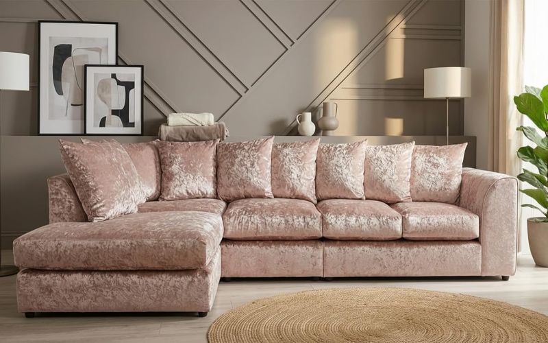 Sectional Settee for Living Room Lounge Indoor (Mink, Left hand XL Corner)