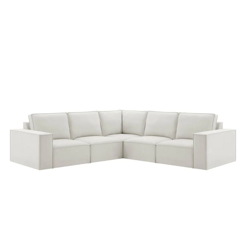 Sloane cream 2C2 High Back Plush Velvet Corner Sofa – Luxury Deep-Seated Comfort Suite