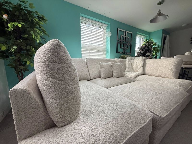 Caranby U shape High Back with Footstool Boucle