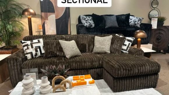 Stupeldous Sectional Sofa L shape Brown