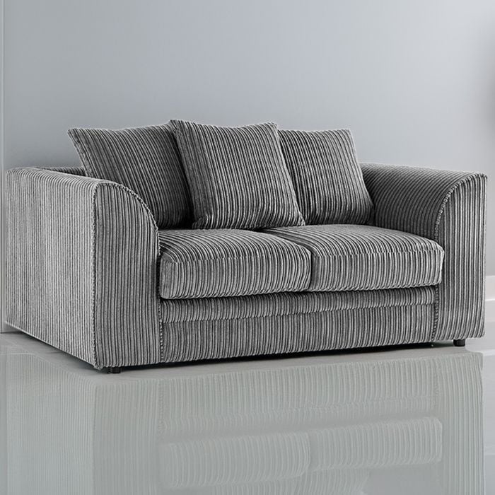 Jumbo Cord 2 Seater Scatterback Sofa - Grey