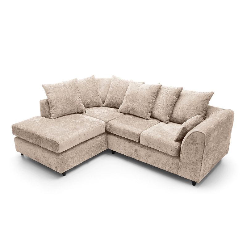 Chelsea Beige L-Shape Corner Sofa – 4 Seater Fabric Couch