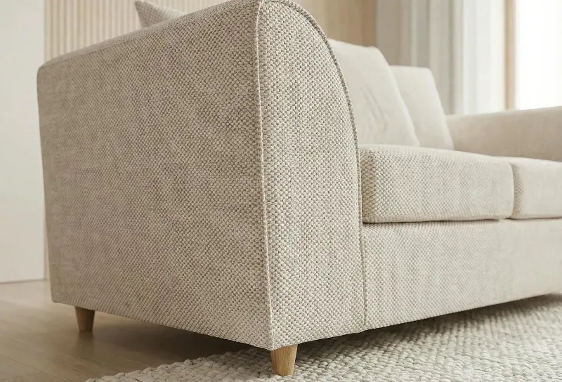Chenille 2 seater Scatter Back Cream