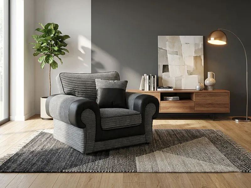 TANGO Armchair Fabric Grey Black