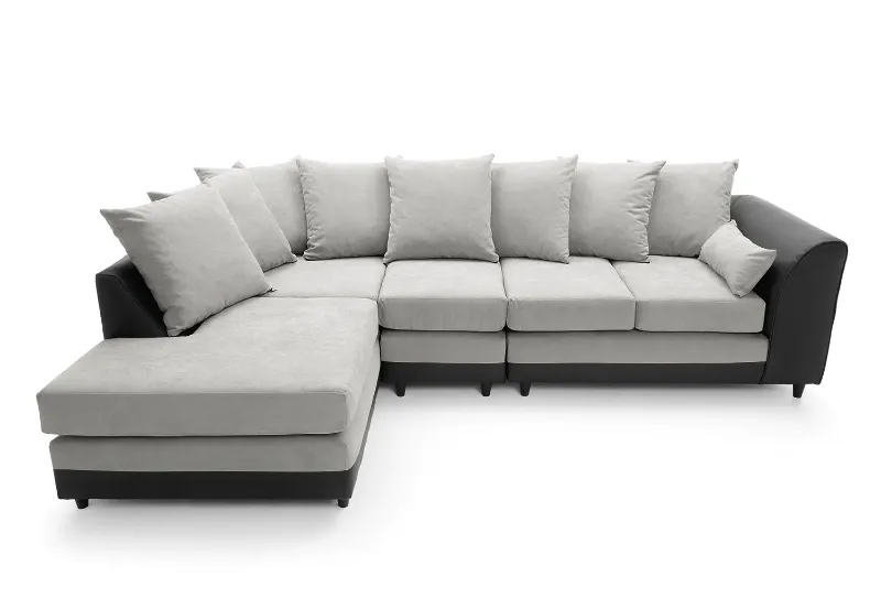 DYLAN PLUS LARGE CHENILLE CORNER SOFA Light Grey