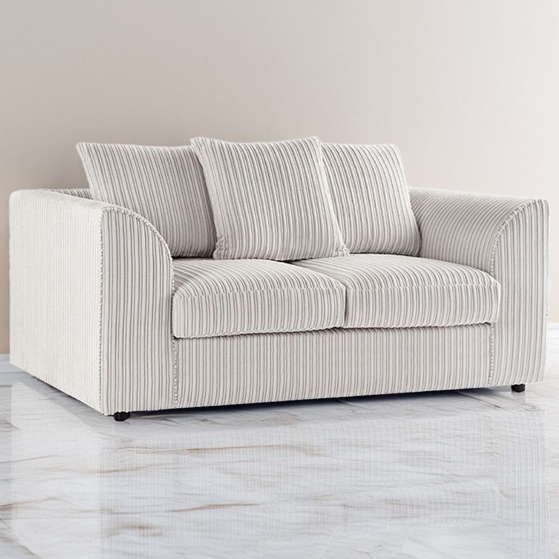 Jumbo Cord 2 Seater Scatterback Sofa - Cream