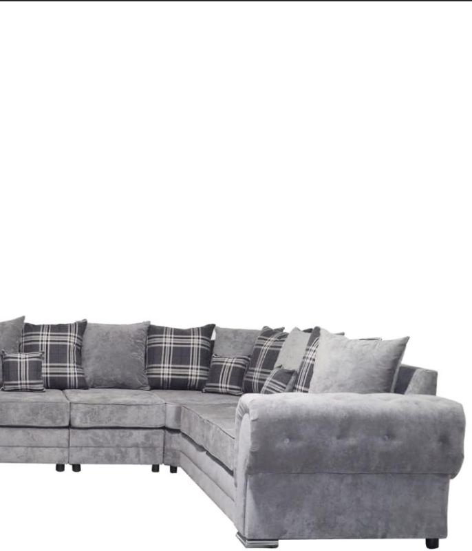 Verona U-Shape Corner Sofa – Dark Grey Suede | Large 9 Seater Sectional Suite Couch