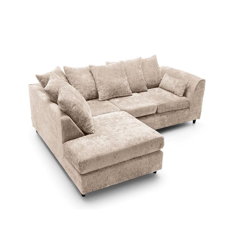 Chelsea Beige L-Shape Corner Sofa – 4 Seater Fabric Couch