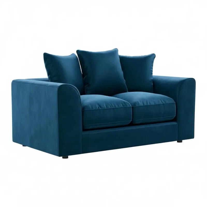 2 Seater Velvet Sofa (Blue)