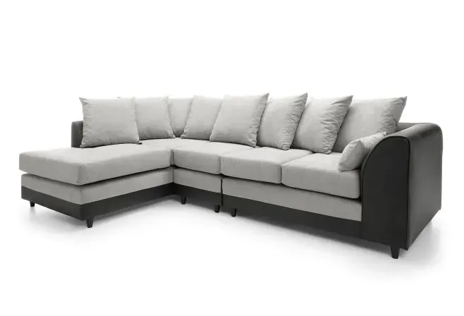 DYLAN PLUS LARGE CHENILLE CORNER SOFA Light Grey