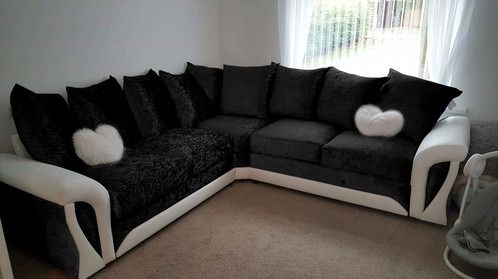 Shannon 5 Seater L-Shaped Corner Sofa – Grey & Black Fabric | Right or Left Hand