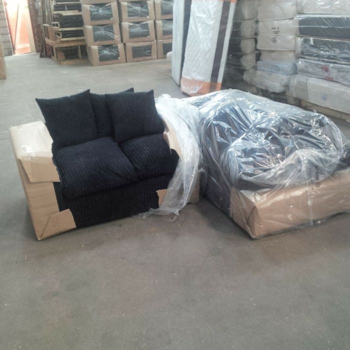 Chicago Right Hand Facing Jumbo Cord Corner Sofa – Cream