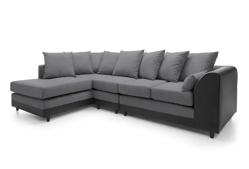 DYLAN PLUS LARGE CHENILLE CORNER SOFA Dark Grey