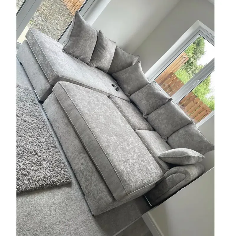 Chiswick Left Hand Facing Corner Sofa with Footstool – Modern Comfy Set