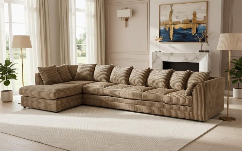 Modular 7 Settee Suites for Living Room (Mink, 7 Seater LH)