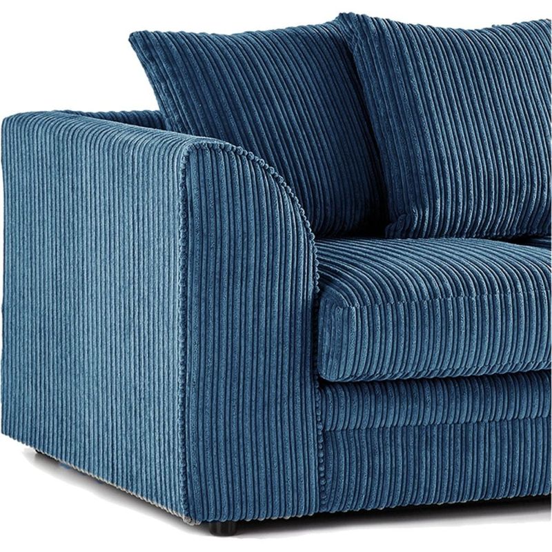 Jumbo Cord Corner Sofa - Marine Blue (Right Hand)