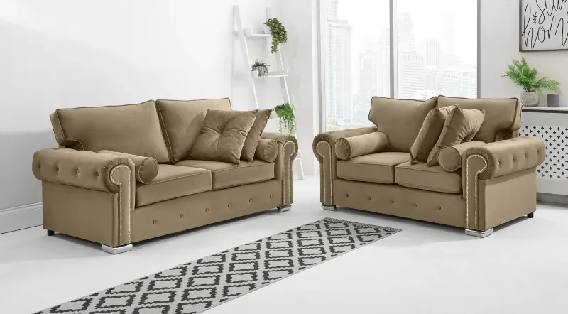 Ashwin 3+2 seater Full Back Mink