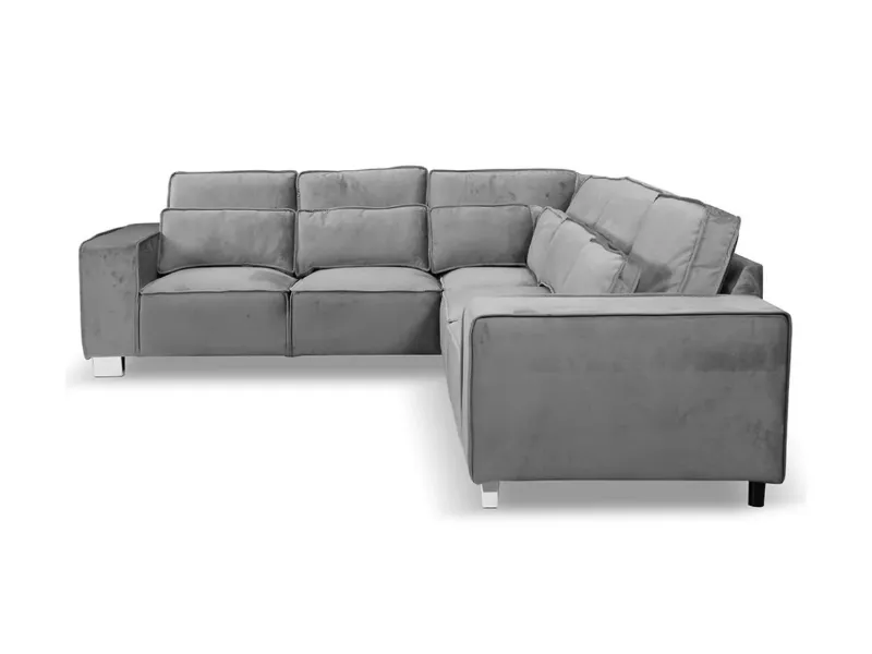 Sloane Velvet Corner Sofa – Soft Plush Fabric, Modern Style