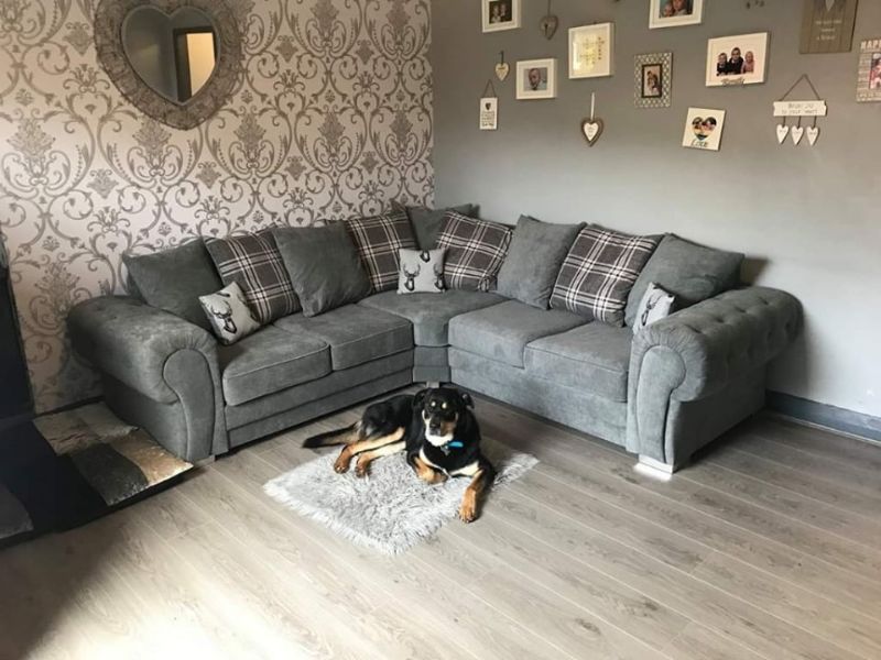 Verona 2C2 Modular 5 Seater Corner Sofa – Grey Scatter Back Suite | UK