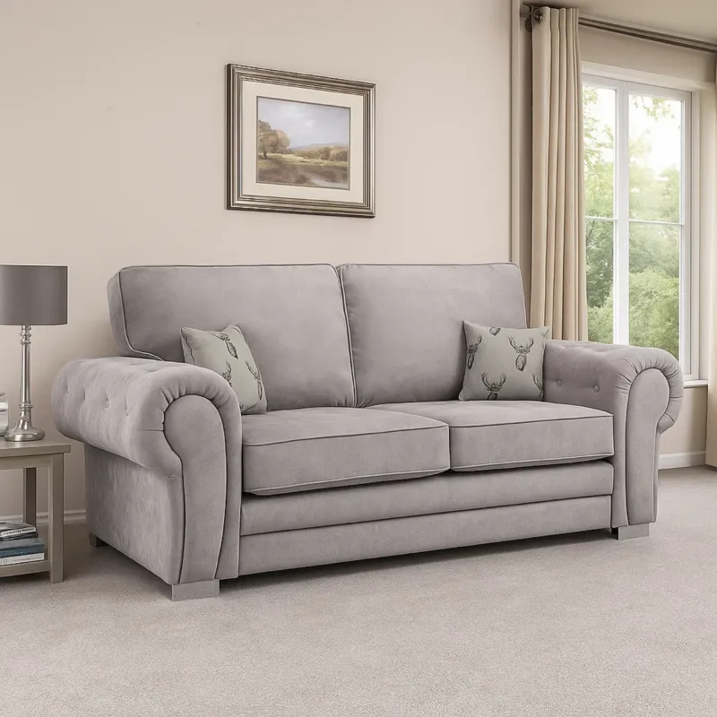 Verona 2 Seater High Back Sofa Perfect Comfort and Style for Your Living Room (light Grey)