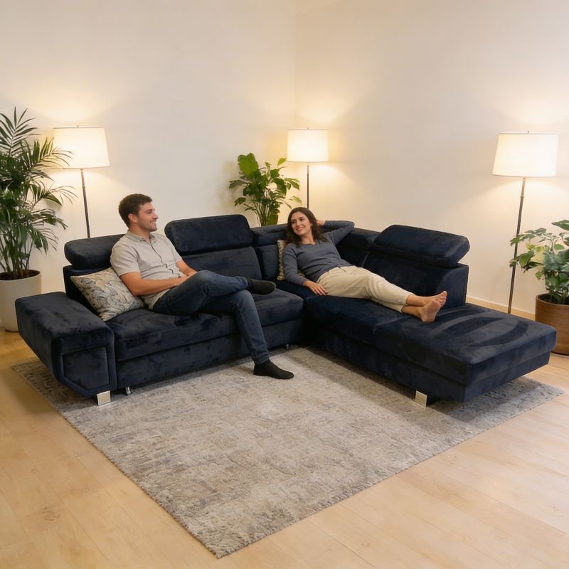 Luxury Arctic Fabric Corner Sofa Bed with Hidden Storage – Extra Comfort