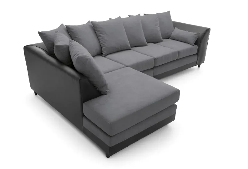 DYLAN PLUS LARGE CHENILLE CORNER SOFA Dark Grey