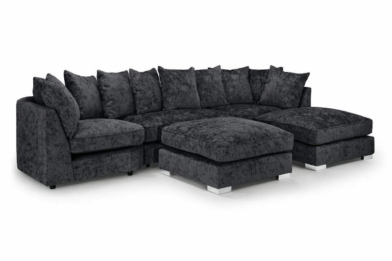 Bishop Alaska Coal U Shape Sofa – Large Full Back Corner Sofa | Bespoke & Made to Order