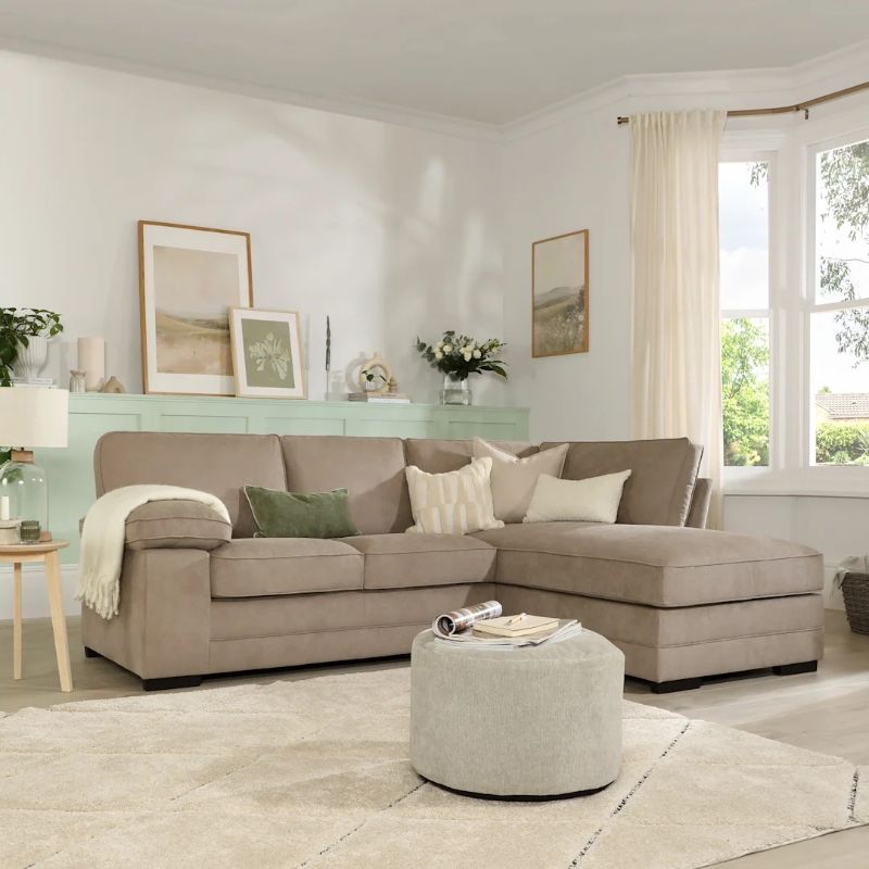 Clapham Right Hand Corner Sofa – Summer Linen Luxe Chenille | L Shape Sofa UK