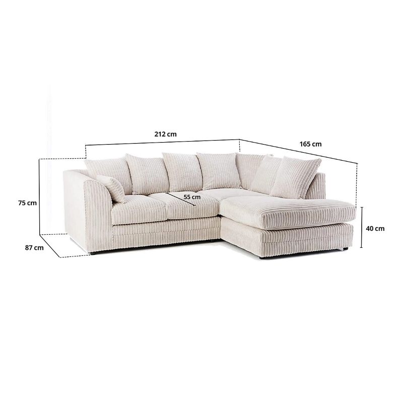 Jumbo Chenille Corner Sofa – Luxury L Shape Sofa | Modern Living Room Corner Sofa UK