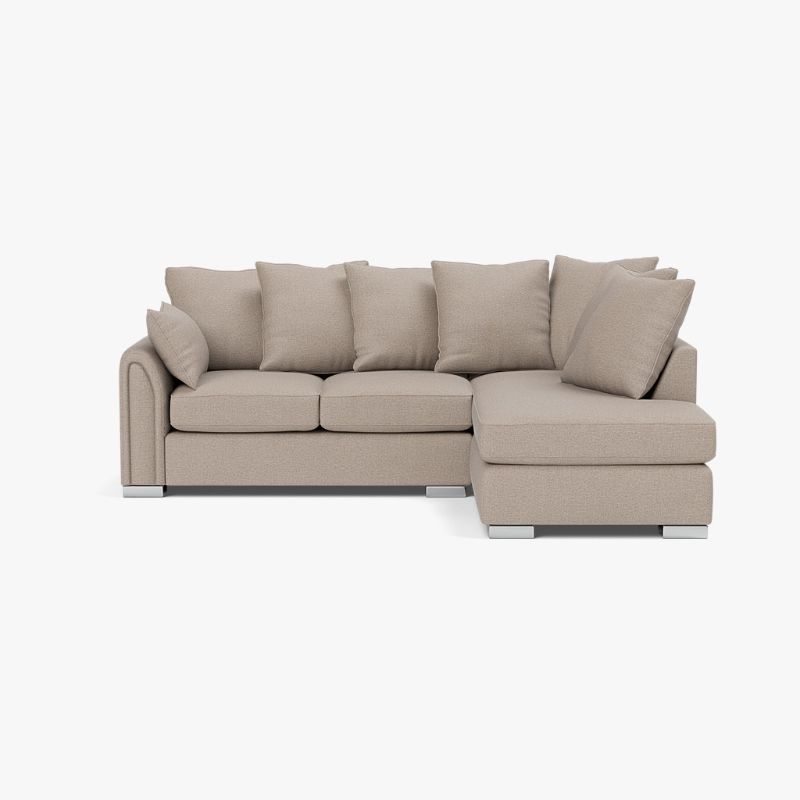 Chiswick Desert Sand Corner Sofa with Footstool | L-Shape 4 Seater Sofa | UK Made
