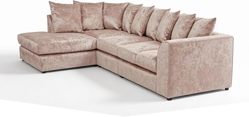 Sectional Settee for Living Room Lounge Indoor (Mink, Left hand XL Corner)
