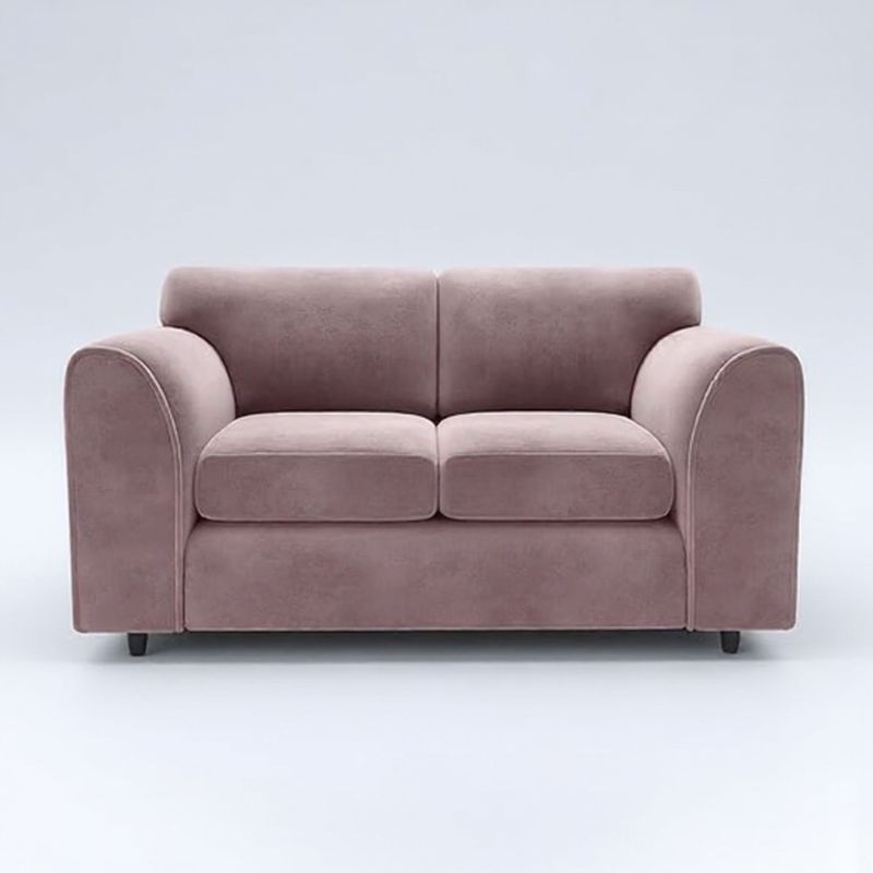 Plush Velvet 2 Seater Fullback Sofa - Pink