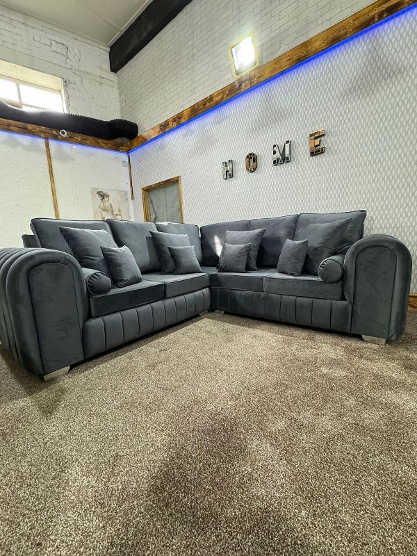 Lilly 2C2 High Back Corner Sofa Available in Multiple Colours