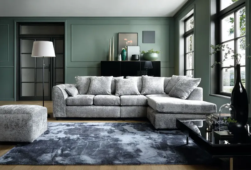 Harriet Large Crushed Chenille Corner Sofa