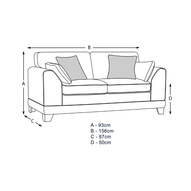 Dylan Barcelona 2 seater high Back sofa (Light Grey)