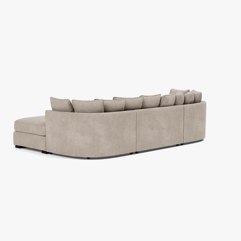 Luxe Bishop U Shape Corner Sofa – Black Chenille | Large Scatter Back Sofa UK
