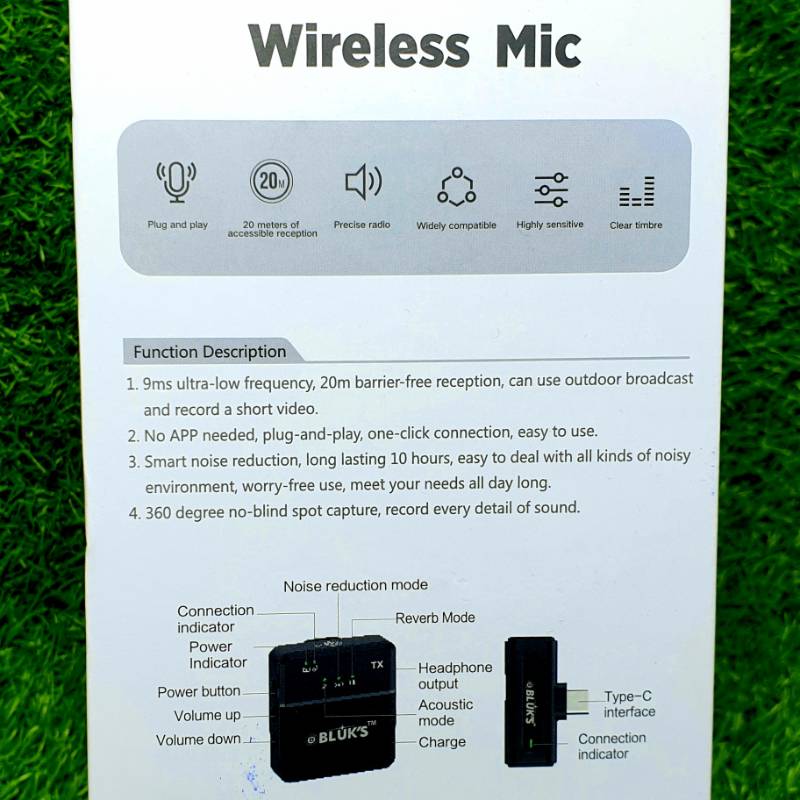 BLUK'S Dual Square wireless Microphone BX8