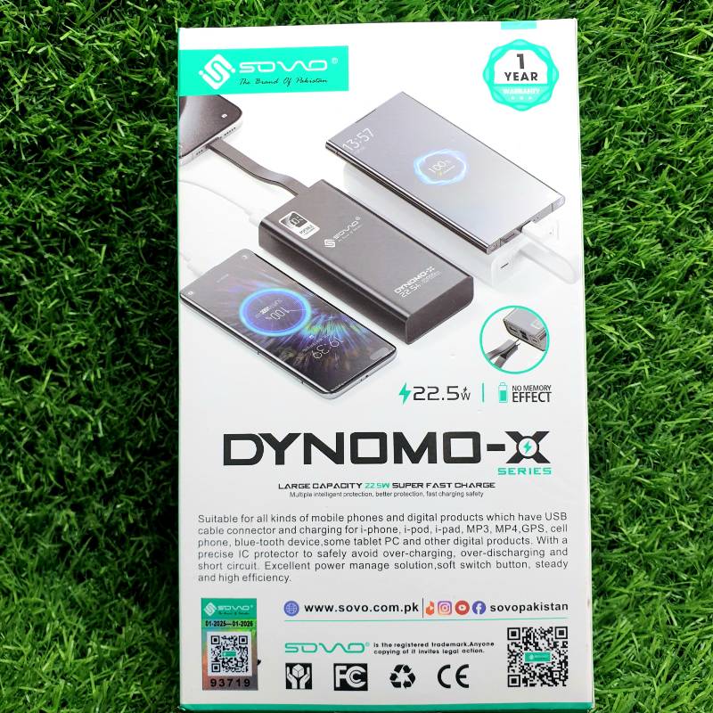 SOVO DYNOMO-X Power Bank 20,000mah (SPB-621)