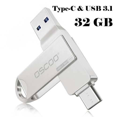 OSCOO 32-GB USB Flash Drive USB3.1/3.0 &Type-C