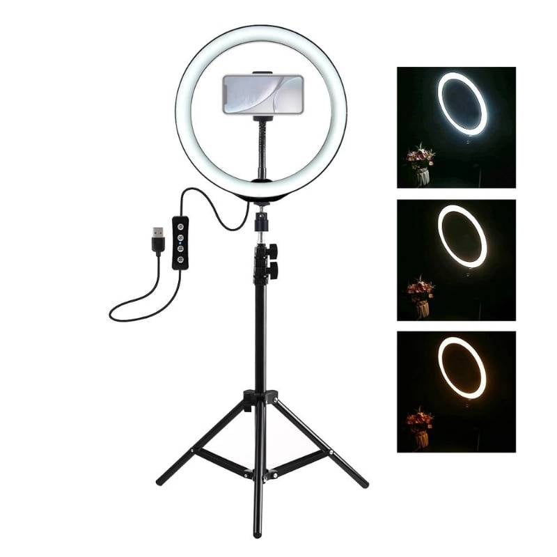 26Cm Selfie Led Ring Light With 7 Ft Tripod Stand _______🆔204