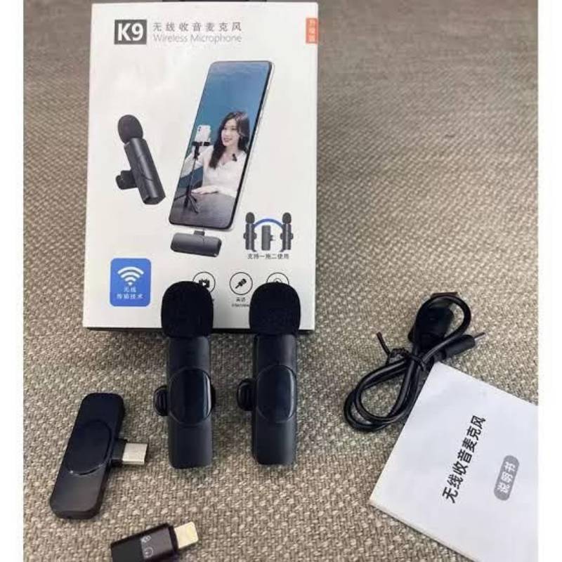 K9 Dual Wireless Microphone (3 in 1)